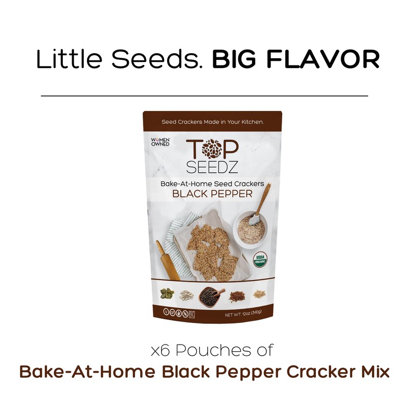 Top Seedz BAKE-AT-HOME Cracker Mix | Black Pepper | 6-Pack