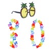 Jieddey Hawaiian Fancy Dress Set,4 PCS Hawaiian Garland + 1