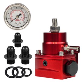 Dexepe Fuel Pressure Regulator AN8 Feed & AN6 Return Line 0-160 PSI Fuel Pressure Gauge Set Red