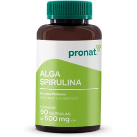 PRONAT | Alga Spirulina 100% Pura, Suplemento Alimenticio, 90 cápsulas de 500 mg