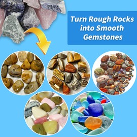 Rock Tumbler Polishing Grits and Ceramic Tumbling Media Kit | Essential for Polishing, 4 Steps Rock Tumbling Refill Media, Polish up to 25 lbs of Rocks, Work with Any Rock Tumblers, For More Tumbles