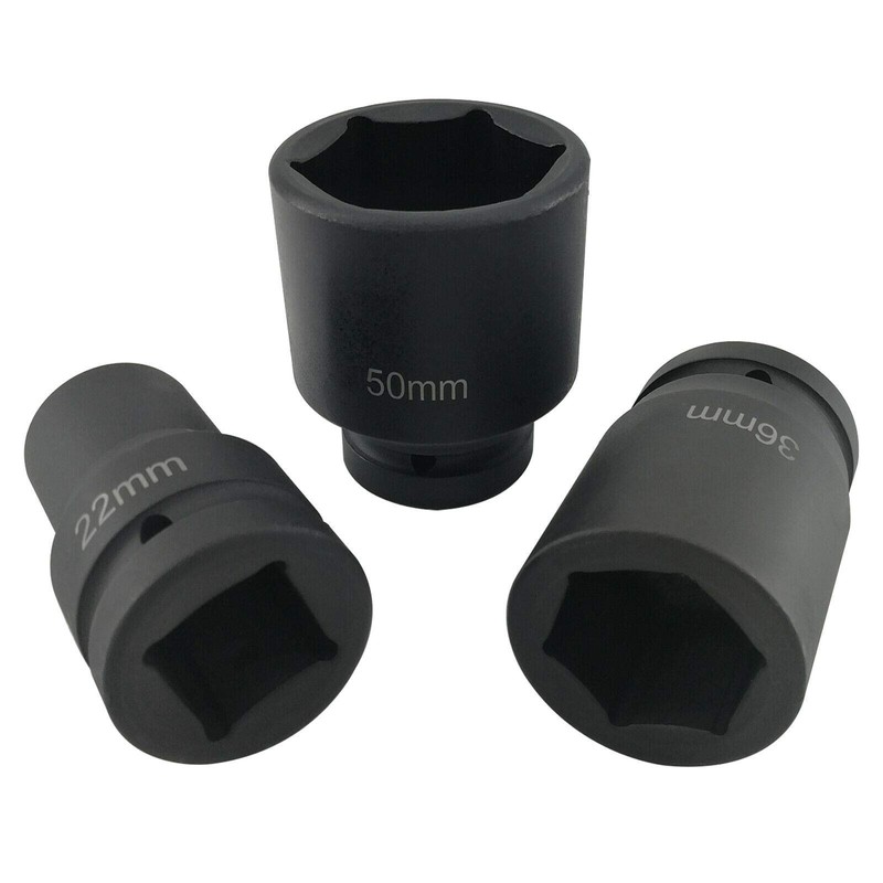 VCT 1" Drive Deep Impact Socket Set, Metric, CrV, 6-Point,