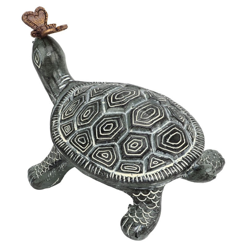 Turtle Butterfly Garden Statue Resin Fade Proof Weather Resistant Curious