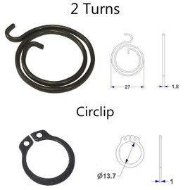 Universal Hardware 2 Turns Door Handle Kit Spring Replacement Lever Latch Coil Repair Plus Circlip (6 x Springs 1.8mm Thick and 6 Circlip)