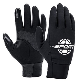 Winter Gloves for Men Women - Warm Running Driving (Black, L/XL)