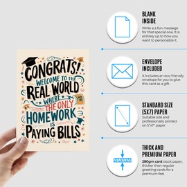 Graduation Card - Funny Graduation Card - Graduation Cards 2025 - College Graduation Card - High School Graduation Card - Granddaughter Graduation Card - Grandson Graduation Card - Congrats