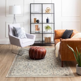 Mohawk Home Garrett Floral Ornamental Cream 2' x 2' 11" Area Rug Perfect for Living Room, Dining Room, Office