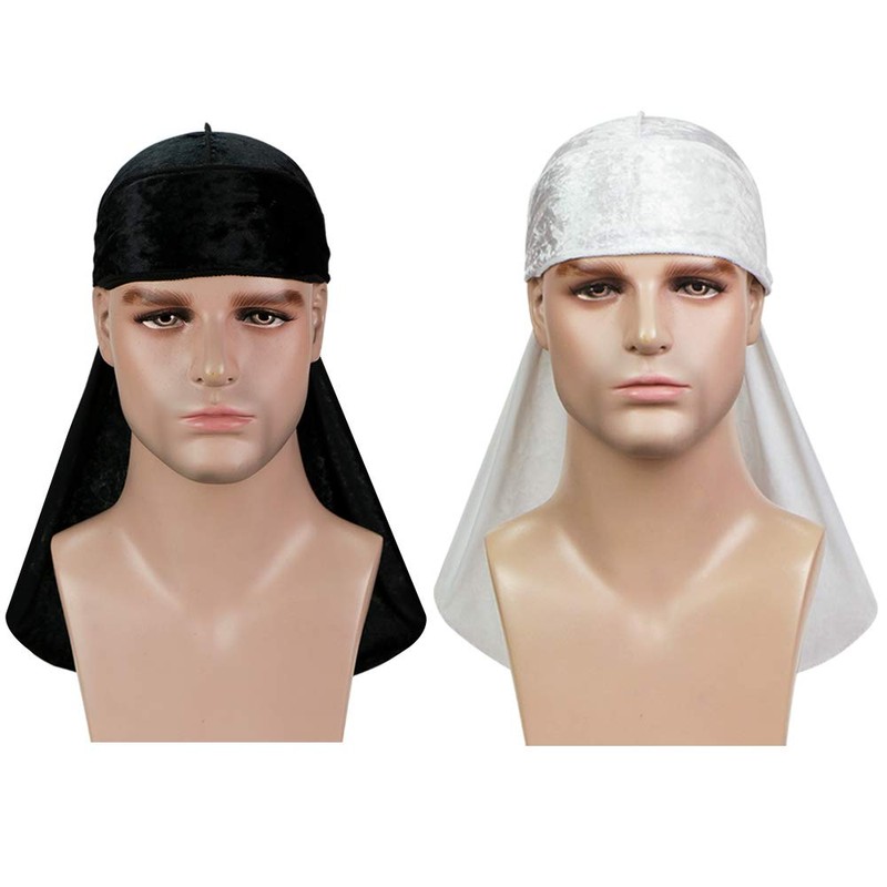 2 PCS Crushed Velvet Wave Durag – Premium Soft Durag
