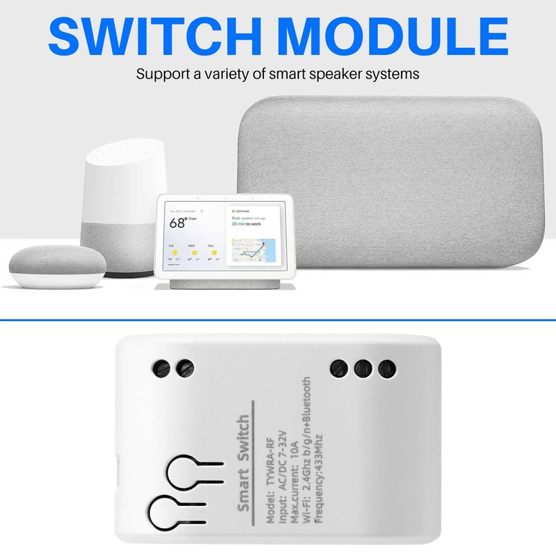 CosyCaya 1CH RF Intelligent Switch 7-32V AC DC WiFi Tuya