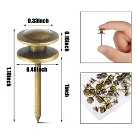 Hotop 25 Pieces Double Headed Picture Hangers Nails Small Head Hanging Nails Picture Photo Hanging Hook Pins Decorative Nail Hook Hangers for Home Office School (Bronze) as shown MY-Hotop-11068