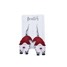 Merlot Gnome Earrings - Red Wine Earrings