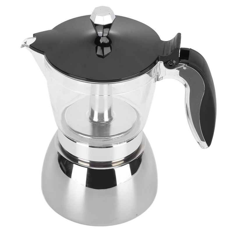 Yusat 6 Cups Stainless Steel Coffee Pot Italian Octagonal Household