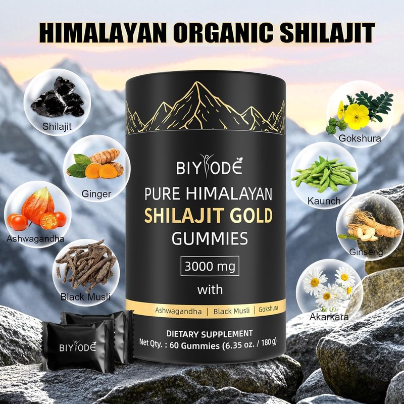 Shilajit Gummies: Pure Shilajit Himalayan Rich in Ashwagandha Gaulshura Fulvic