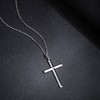 FANCIME Solid 925 Sterling Silver with White Gold-Plated Cross Pendant