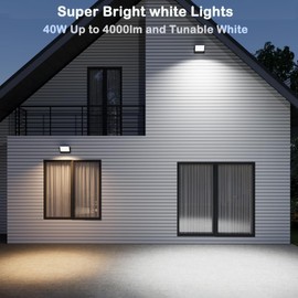 rosykite 3CCT LED Outdoor Wall Lights, 4800LM, 360° Adjustable, 3 Color Modes, IP66 Waterproof, Security Wall Pack Flood Lights for Garage, Porch, Patio, Black