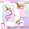FRIUSATE Secret Diary with Lock for Girls,Fluffy Unicorn Notebook Unicorn