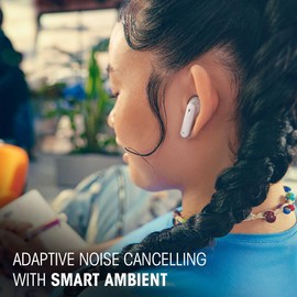 JBL Tune Flex Ghost 2, Wireless Noise Cancelling Bluetooth Earbuds with 48h Playtime, IP54 Water and Dust Resistant, Multi-Point Connection, Ergonomic Design, Open-Back Stick Design, White Ghost