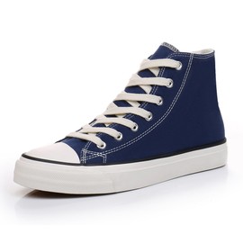 CullForYou Zapatillas de deporte para mujer, coloridas, altas, Azul marino/Blanco, 9 US