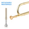 Brass C Bugle Call Gold-Plated Trumpet Cavalry Horn with Mouthpiece
