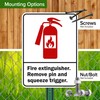 Fire Extinguisher Remove Pin And Squeeze Trigger Sign With Graphic