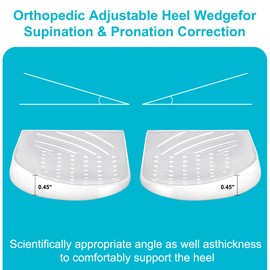 2 Pairs Medial & Lateral Heel Wedge Silicone Insoles - Corrective Adhesive Shoe Inserts for Foot Alignment, Knock Knee Pain, Bow Legs, Osteoarthritis(Large)