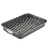 Farberware Bakeware Nonstick Steel Roaster with Flat Rack, 11-Inch x