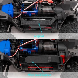 BRKRC Aluminum Alloy Battery Holder Mount Hold-Down for Tra-xxas 1:16 Mini Maxx 4WD 1/1:10 Mini XRT VXL-3S Monster Truck Upgrades (Red)