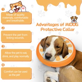 Dog Cones Recovery Collars After Surgery Inflatable Pet Cone Soft Dog Collars for Large Breeds Anti Licking Pulling Golden Retriever Cone Elizabethan Blow Up XL Dog Neck Collar Pillow