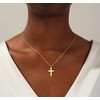 Gosfry Cross Necklace for Women 14k Gold Plated Dainty Crucifix