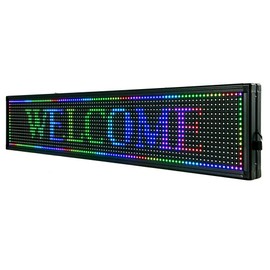 VPABES Scrolling Huge Bright Advertising LED Signs,110V LED Store Sign Open Signs for Business PC/Phone/U Disk Control Programmable LED Display for Store Car Bar Hotel (26''x8'')