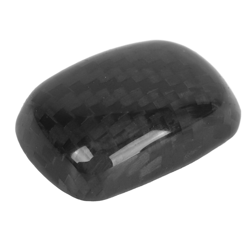 Gear Shift Knob Unlock Button Cover Carbon Fiber Shifter Lever
