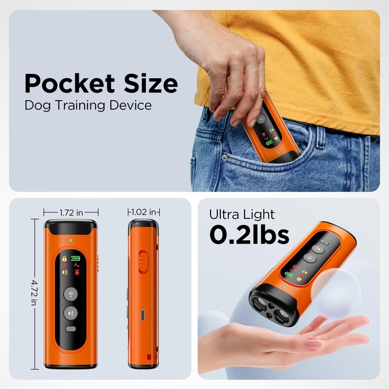 2024 Dog Bark Deterrent Device, Anti-Bark Device for Dog Training