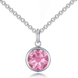 Philip Jones Pink Crystal Necklace Created with Zircondia® Crystals