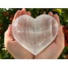 GAF TREASURES Large Selenite Heart Bowl, 5" Selenite Heart Shaped