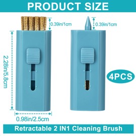 PAGOW 4 Pack Pocket Retractable Golf Cleaner, Groove Cleaner and Wire Brush Tool, Must Have Golf Bag Accessories (Blue)