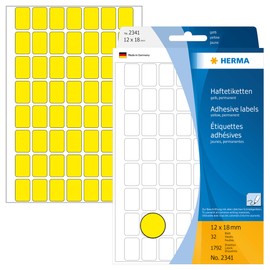 Herma 2341 Multipurpose Labels 12x18 mm Matt Paper 1792 Labels Yellow