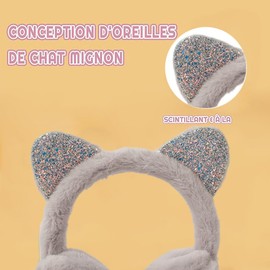 UQMIQURA Winter Ohrenschützer Kinder, Ohrenwärmer Mädchen Winter Ohrenwärmer, Einstellbar Ohrwärmer Kälteschutz Earmuffs, Weiche Plüsch Ohrenschützer für Outdoor Aktivitäten im Winter - Grau