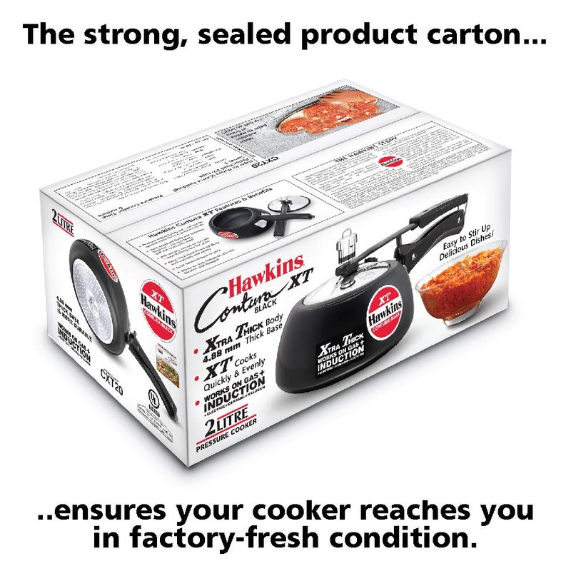 Hawkins 2 Litre Contura Black XT Pressure Cooker, Hard Anodised