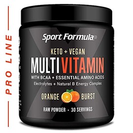 Multivitamin Powder - Keto Drink Mix for Men Women BCAA Amino Acids Won’t Upset Your Stomach - Keto Vegan Multivitamin with Electrolytes Super B Compl