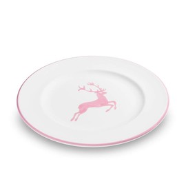 GMUNDNER KERAMIK Dessert Plate Gourmet Diameter 22 cm Pink Deer Tableware Handmade in Austria