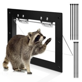 SNOMEL One-Way Raccoon Trap Outdoor Repellent Eviction, Cat Door for Exterior Door Dog Gate Skunk Trap Excluder Window Proof Under Decks for Possums Skunk Squirrel 10.4'' x 8.1'' x 0.8''
