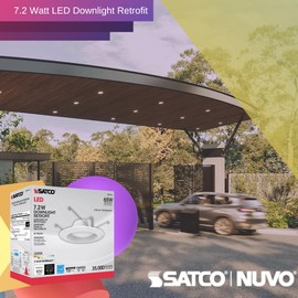 Satco S39313 7.2 Watt 120V LED Downlight 5-6 Inches 3000K Industrial Residencial Commercial (6 LED Downlights)