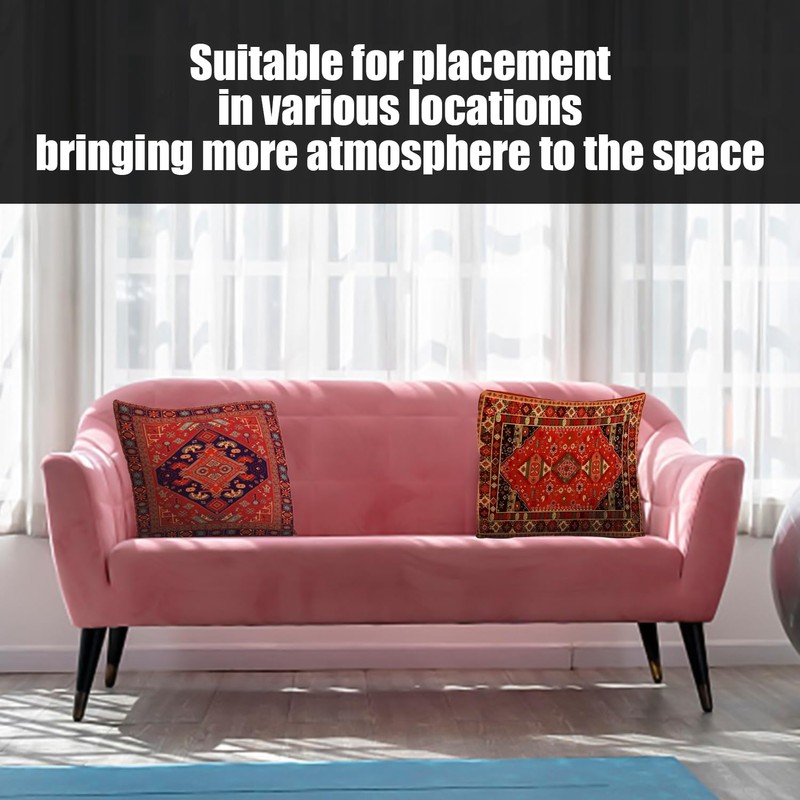 USHXVG 4 Pieces of Retro Pattern Pillow Covers, Linen Cushion