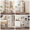 Lozovin Narrow Bathroom Storage Cabinet with Doors and Shelves, 3-Tiers