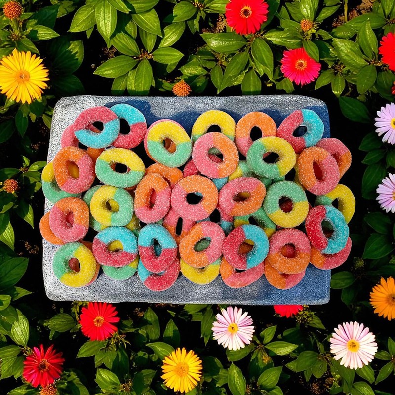 Smarty Stop Gummy Rings (Rainbow Color, 2 Pound (Pack Of