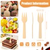 Worldity 200 Pcs 3.5” Small Bamboo Forks, Mini Forks for