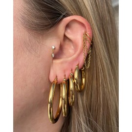 Pierced Owl 18GA ASTM F-136 Implant Grade Titanium Threadless Push-In CZ Crystal with Dangling Marquise Flat Back Stud (Silver Tone/Aurora Borealis)