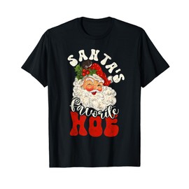 Christmas Santa's Favorite Hoe Naughty Santa Claus T-Shirt