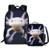 AmzPrint 2 In 1 Pink Axolotl Backpack And Lunch Box