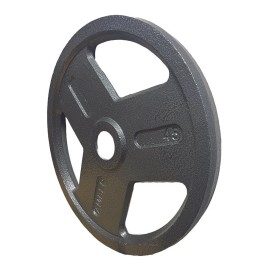 Amber Tri-Grip Weight Plates: Durable Cast Iron for Strength Training, Pack of 2 - 45 lb